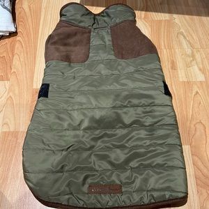 Green and brown dog vest